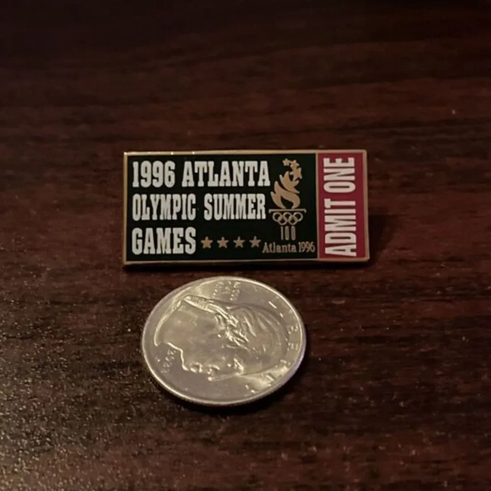 1996 Atlanta‎ Olympics Summer Games Admit One Ticket Lapel Hat Pin